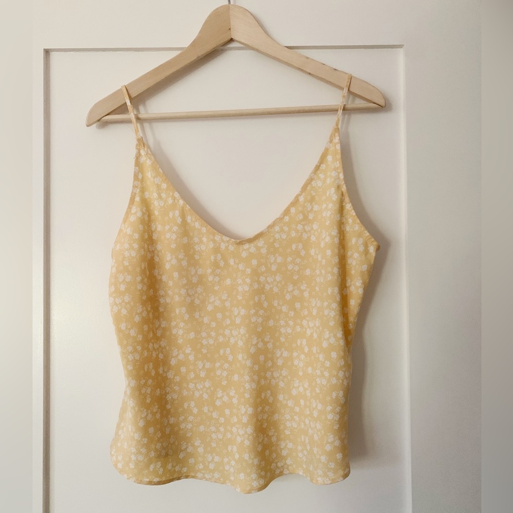 Abercrombie & Fitch 90s Voopneck Cami - yellow floral - medium